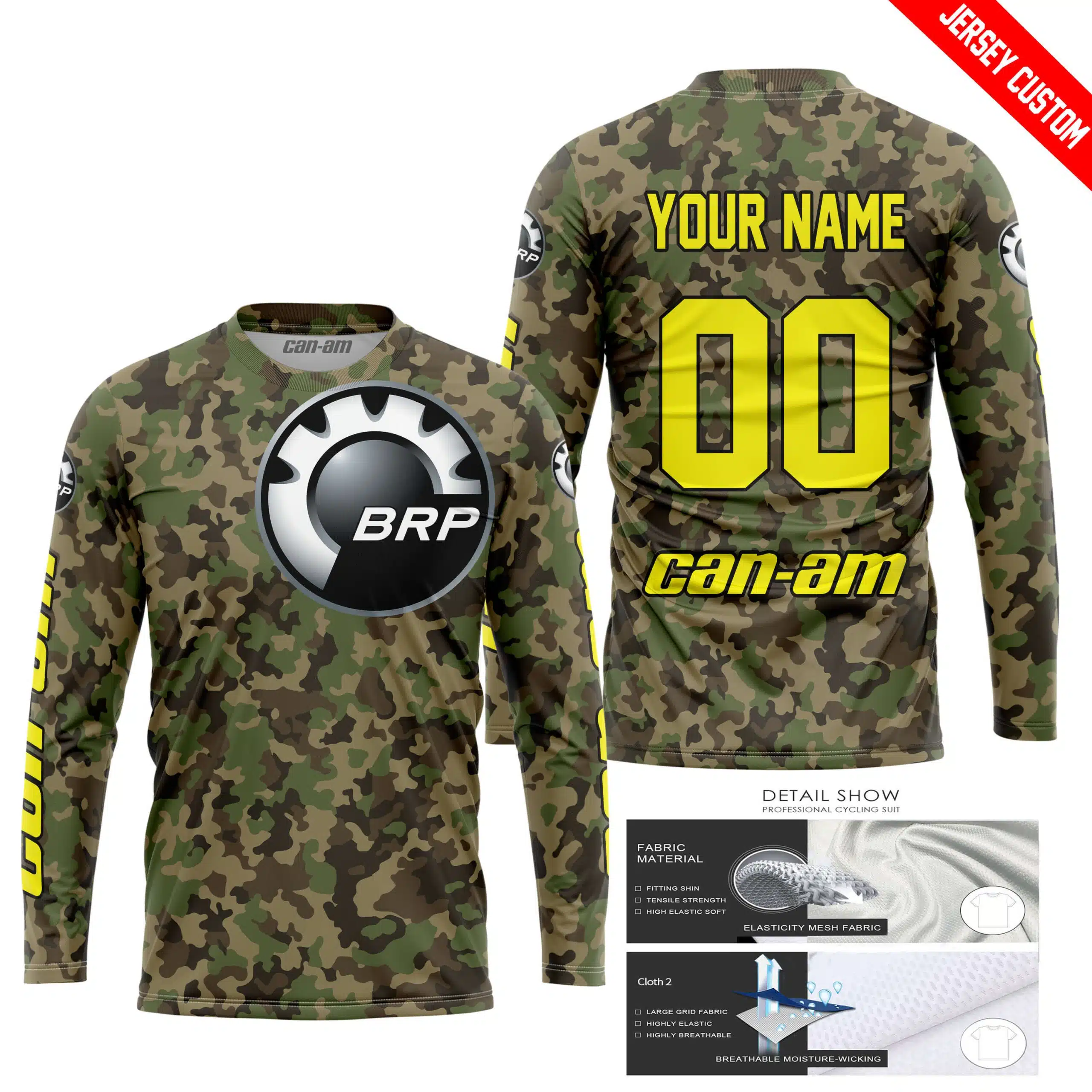 LIMITED EDITION PRODUCTS - US ARMY V3 - CAN AM RACING - CUSTOM NAME - YELLOW - Image 2