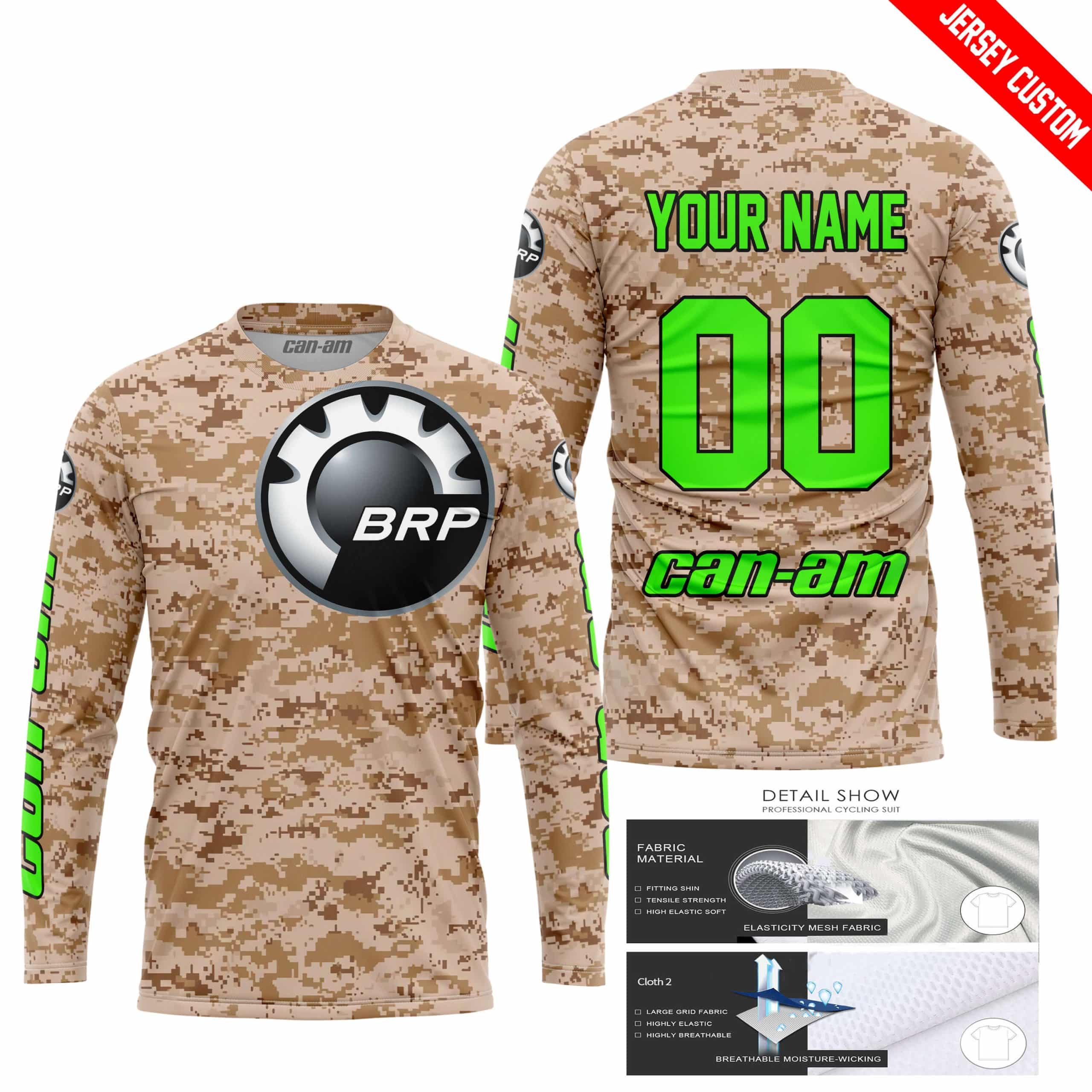 LIMITED EDITION PRODUCTS - US MARINE - CAN AM RACING - CUSTOM NAME - GREEN - Image 2