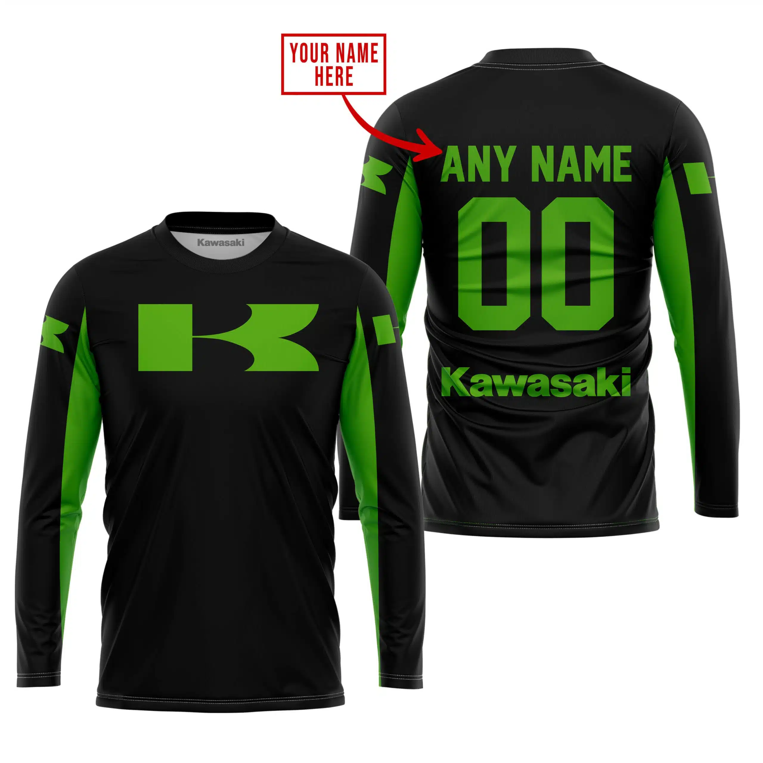 CUSTOM NAME RACING - LIMITED EDITION - KAWASAKI - GREEN - Image 2