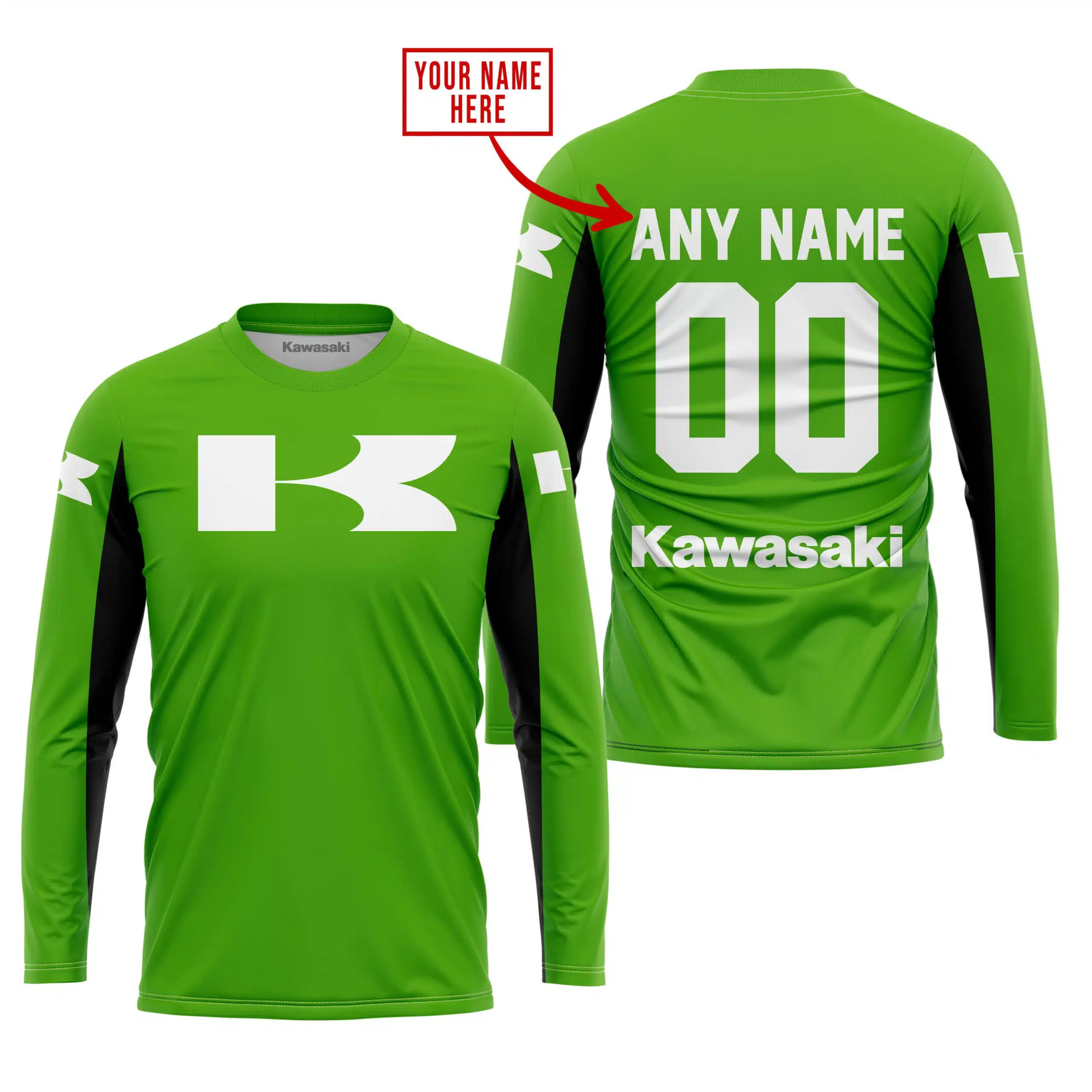 CUSTOM NAME RACING - LIMITED EDITION - KAWASAKI - GREEN V2 - Image 2