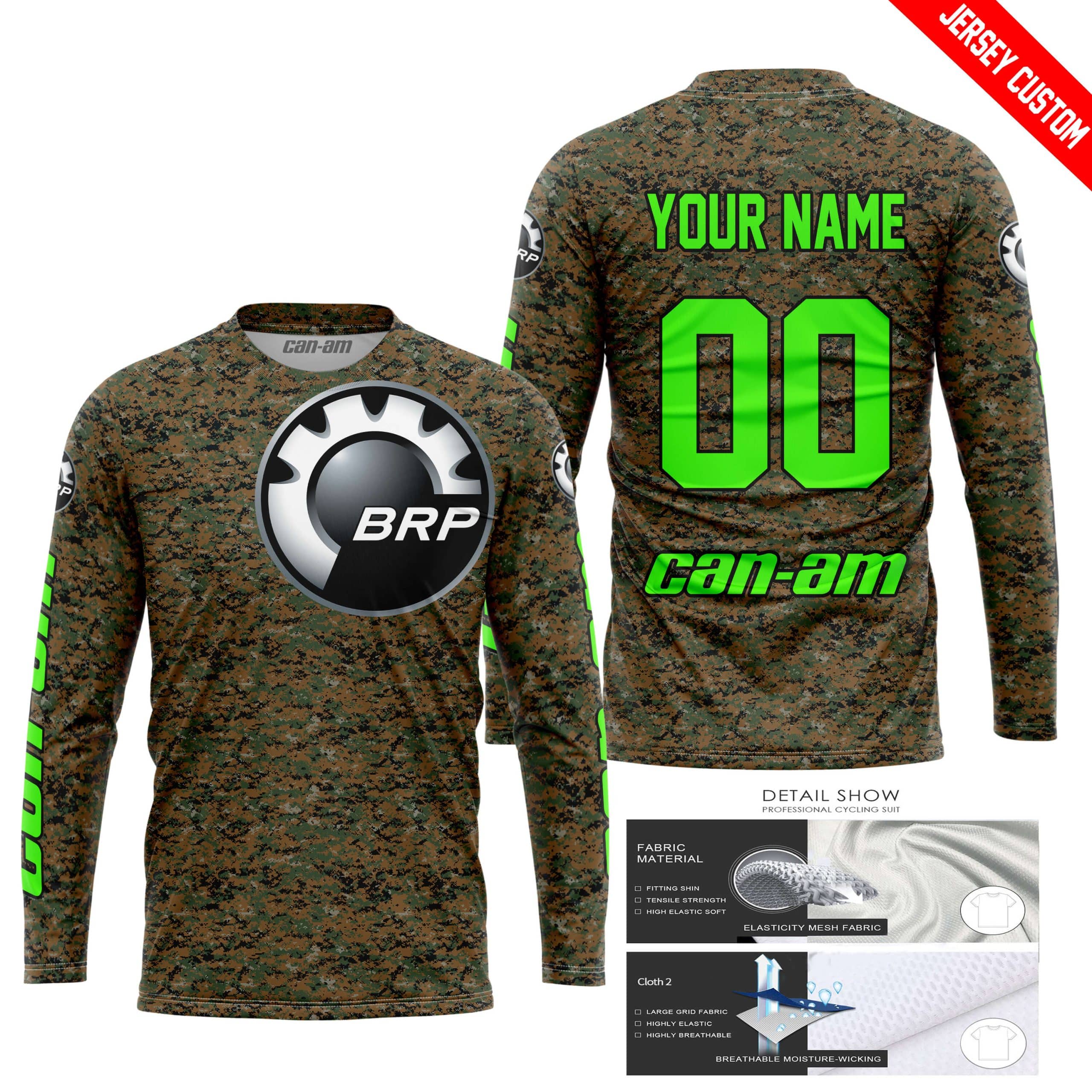 LIMITED EDITION PRODUCTS - US MARINE V1 - CAN AM RACING - CUSTOM NAME - GREEN - Image 2