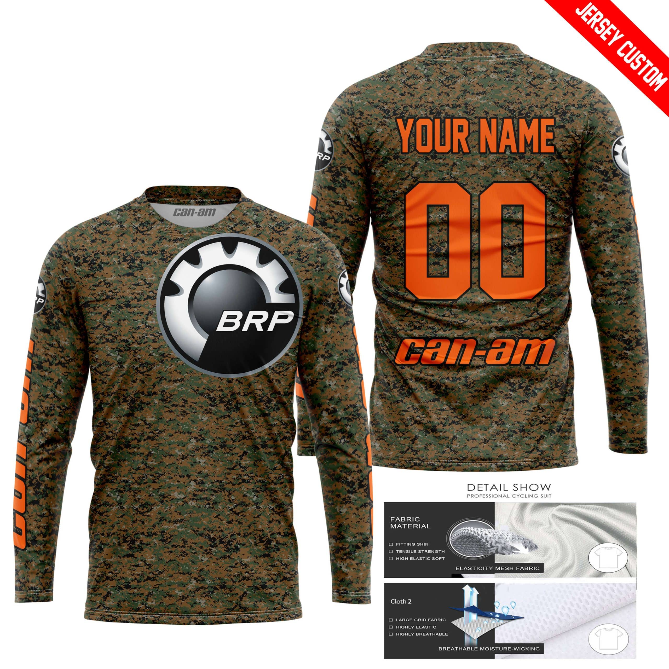 LIMITED EDITION PRODUCTS - US MARINE V1 - CAN AM RACING - CUSTOM NAME - ORANGE - Image 2