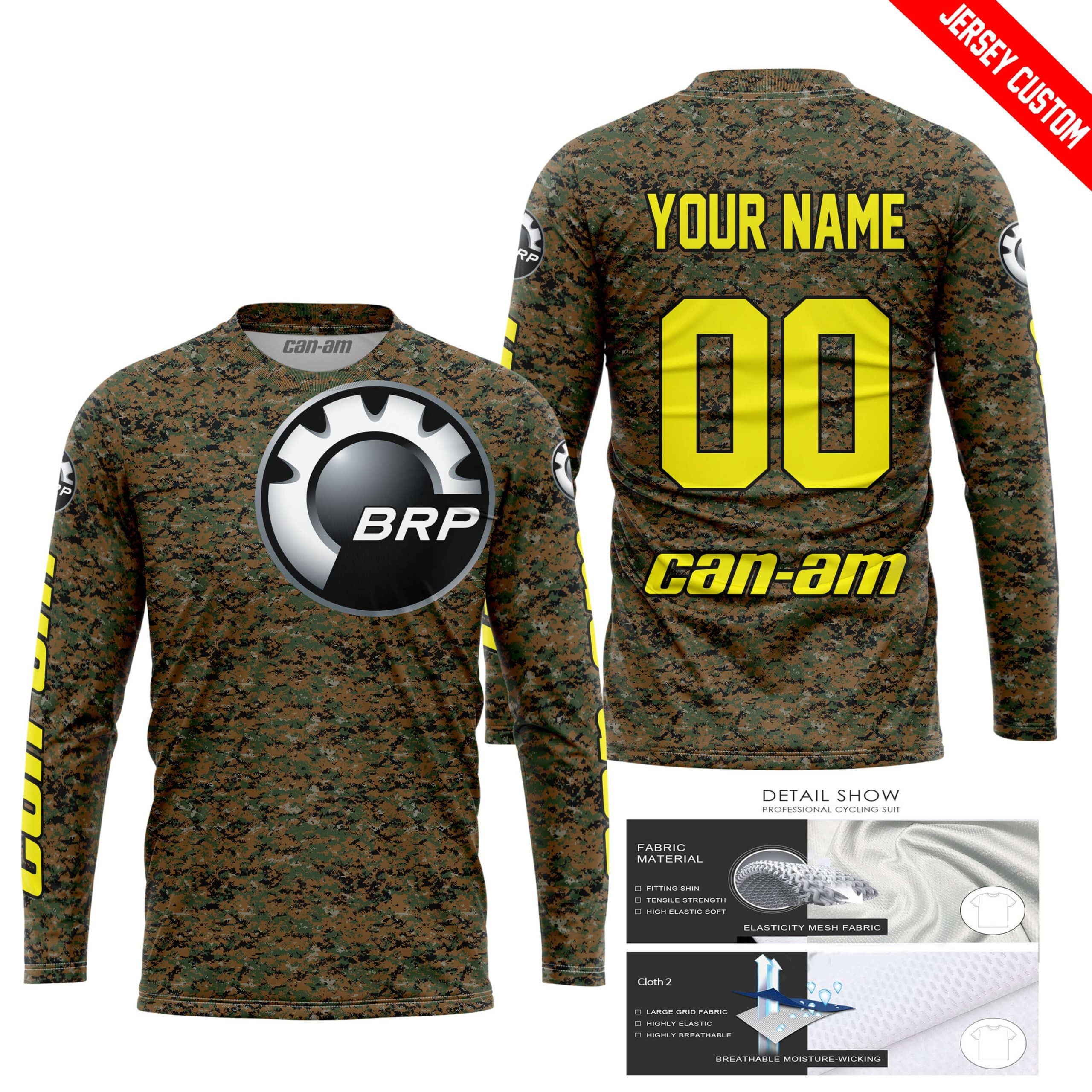 LIMITED EDITION PRODUCTS - US MARINE V1 - CAN AM RACING - CUSTOM NAME - YELLOW - Image 2