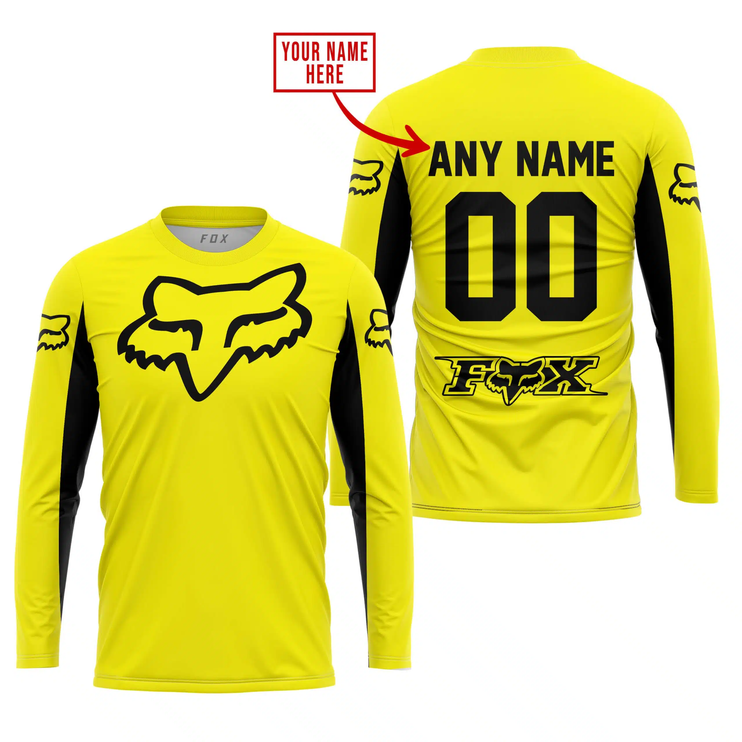 CUSTOM NAME RACING - LIMITED EDITION - FOX RACING V2 - YELLOW - Image 2