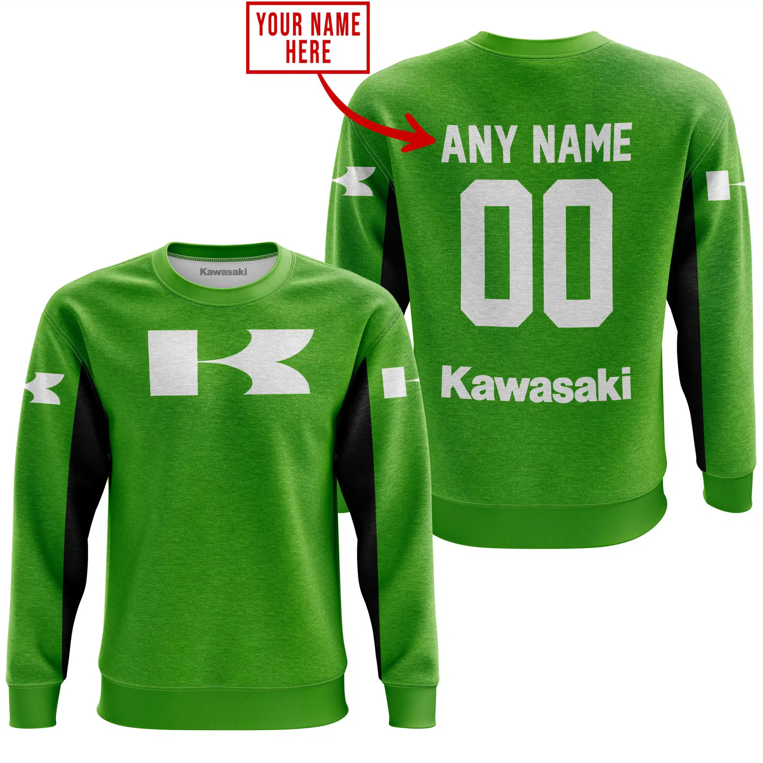 CUSTOM NAME RACING - LIMITED EDITION - KAWASAKI - GREEN V2 - Image 4