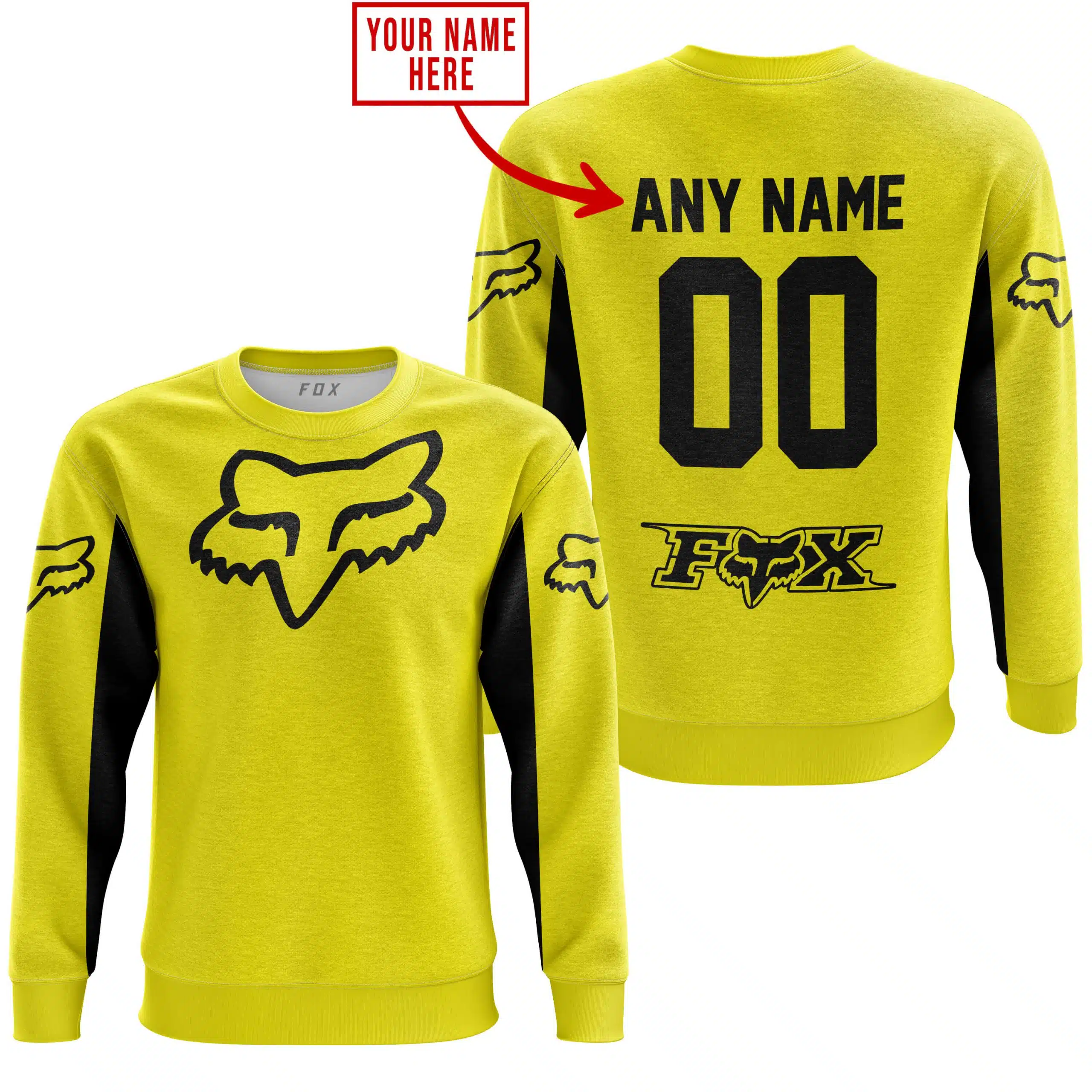 CUSTOM NAME RACING - LIMITED EDITION - FOX RACING V2 - YELLOW - Image 4