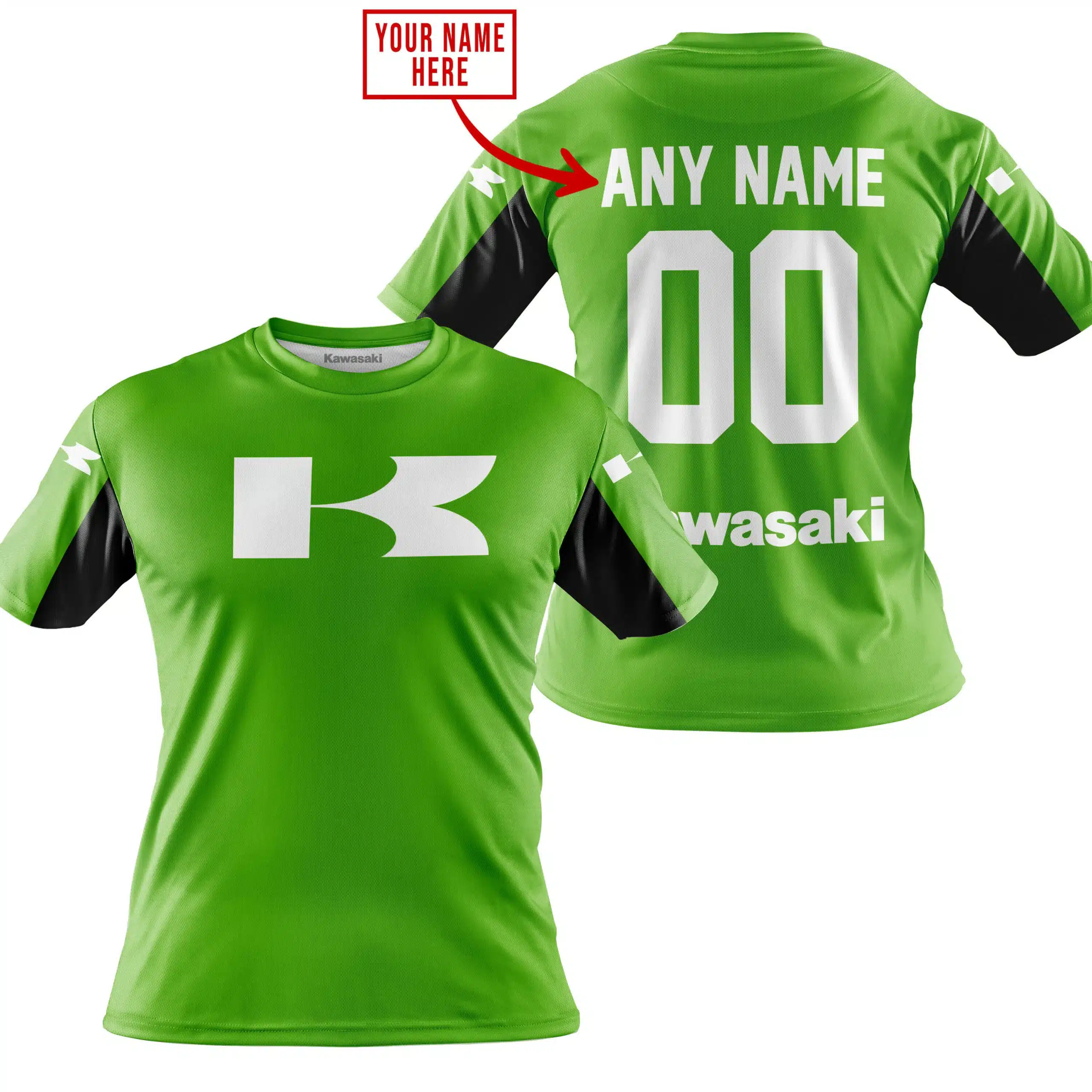 CUSTOM NAME RACING - LIMITED EDITION - KAWASAKI - GREEN V2 - Image 3