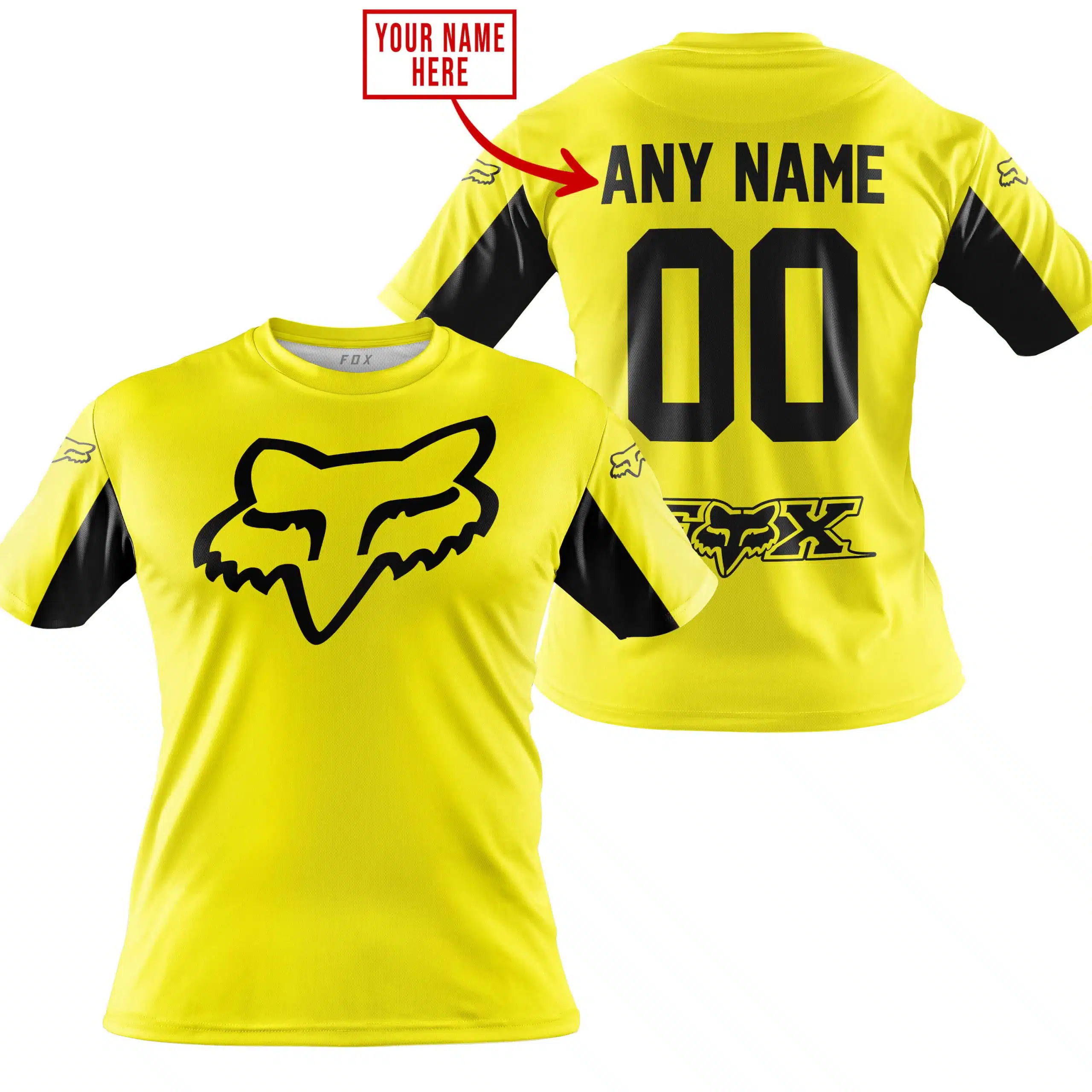 CUSTOM NAME RACING - LIMITED EDITION - FOX RACING V2 - YELLOW - Image 3