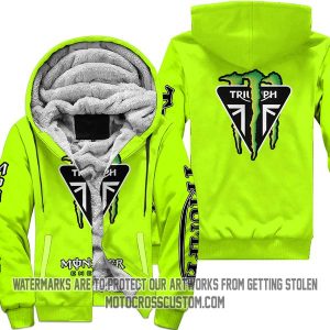 Just Fkcn Send It Monster Energy Triumph Neon  - Fleece Zip Hoodie