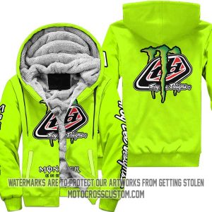 Just Fkcn Send It Monster Energy Troy Lee Design Neon  - Fleece Zip Hoodie